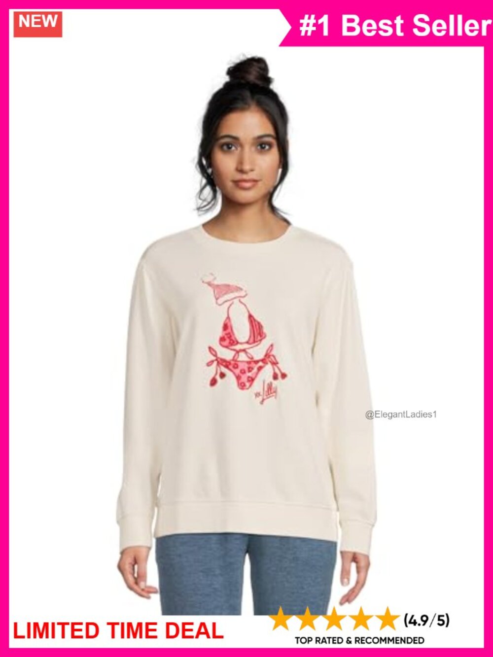 Lilly Pulitzer Ballad Long Sleeve Oversized Sweatshirt Floral Pullover